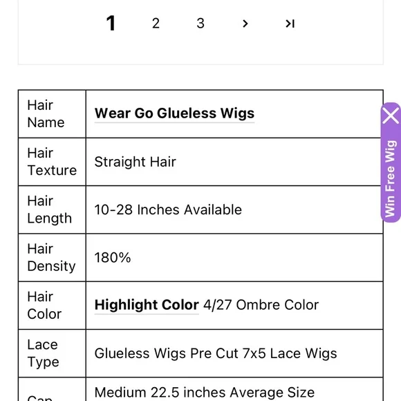 16” Beautiful Highlight and Ombré Wig - Picture 5 of 5